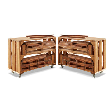 Complettes Set mit 2 grossen Blockwagen und 50 Bausteinen