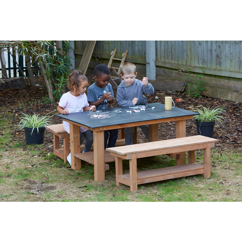 Tafel und Bank Set aus Tafelplatte