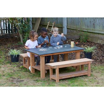 Tafel und Bank Set aus Tafelplatte