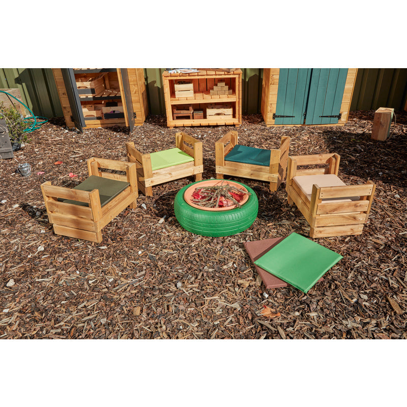 Holzkisten in H-Form (4er-Pack)