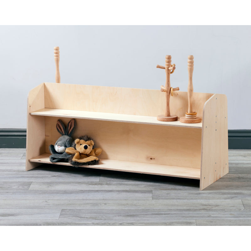 schlankes doppelseitiges Regal niedrig