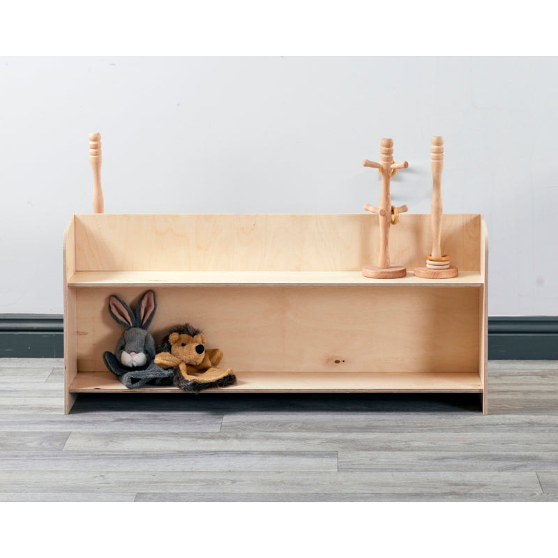 schlankes doppelseitiges Regal niedrig