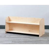 schlankes doppelseitiges Regal niedrig
