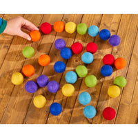Large Pom Pom Rainbow Felt Balls 35Pk